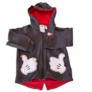 Adidas Toddler 2T Disney Mickey  Mouse Jacket Hoodie Zip Up, Hood.